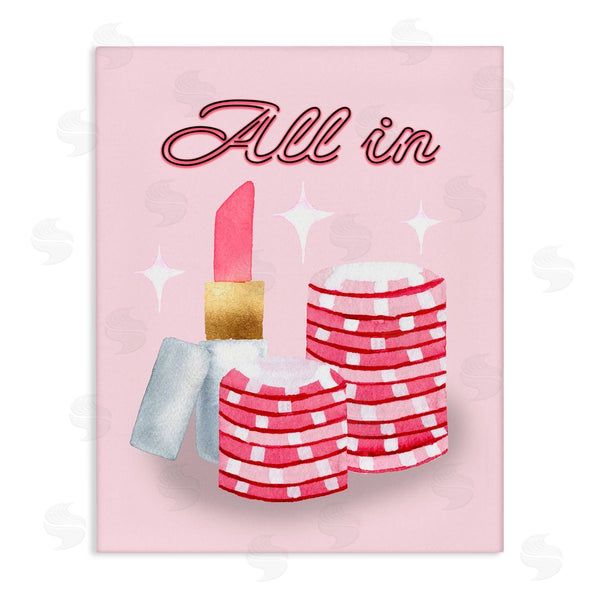 stupell industries Nina Jacobs | All In Poker Chips & Lipstick Wall Art