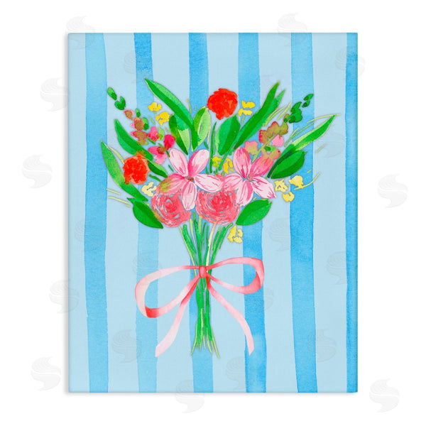 stupell industries Nina Jacobs | Blue and Pink Bouquet & Bow Wall Art
