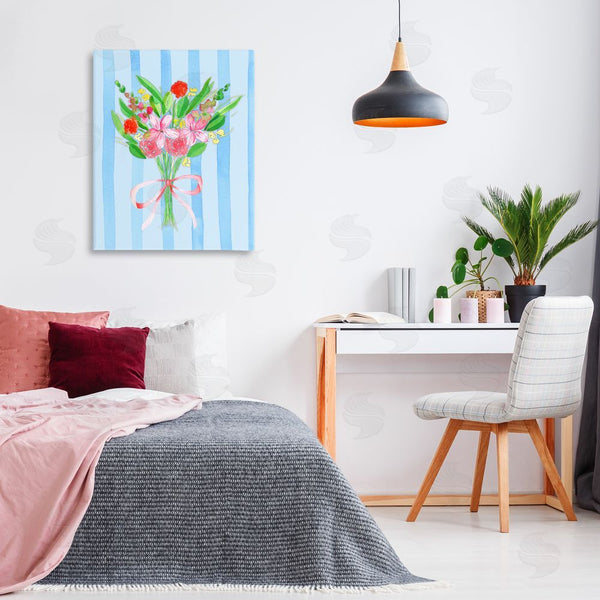 Stupell Industries Nina Jacobs | Bright Springy Bouquet Stripes Wall Art