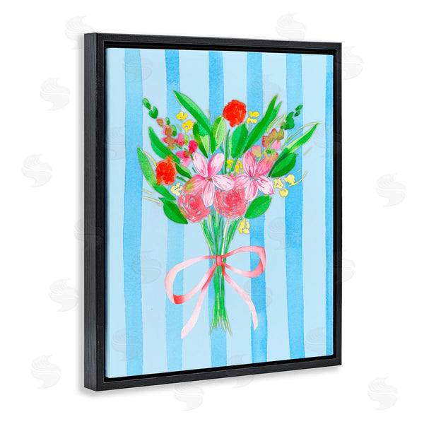 Stupell Industries Nina Jacobs | Bright Springy Bouquet Stripes Wall Art
