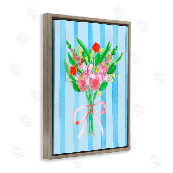 Stupell Industries Nina Jacobs | Bright Springy Bouquet Stripes Wall Art