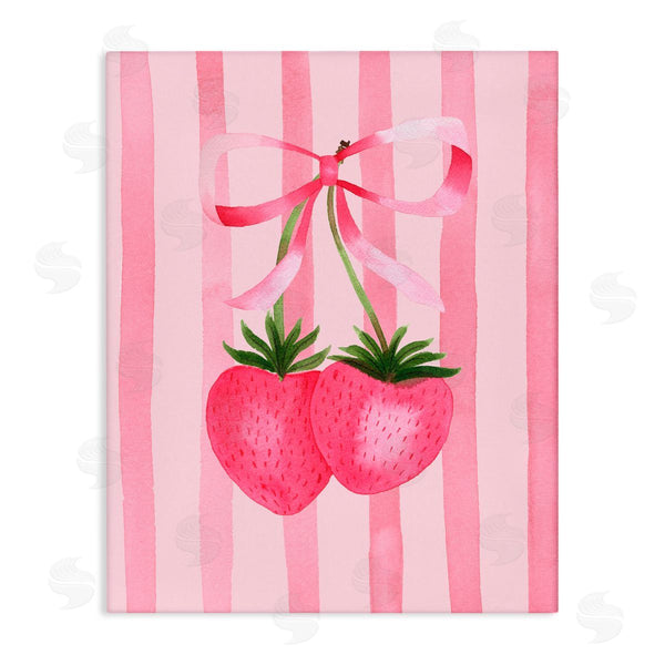 stupell industries Nina Jacobs | Coquette Strawberries over Stripes