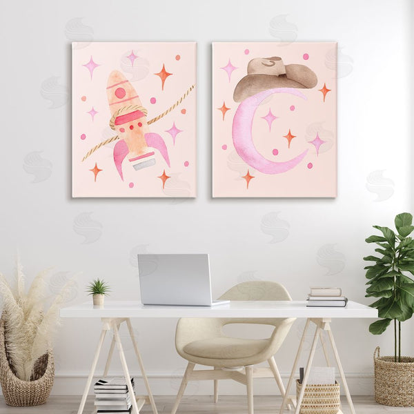 Stupell Industries Nina Jacobs | Space Cowgirl Rocket Ship Wall Art