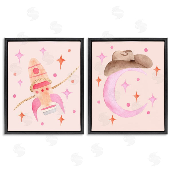 Stupell Industries Nina Jacobs | Space Cowgirl Rocket Ship Wall Art