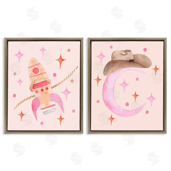 Stupell Industries Nina Jacobs | Space Cowgirl Rocket Ship Wall Art