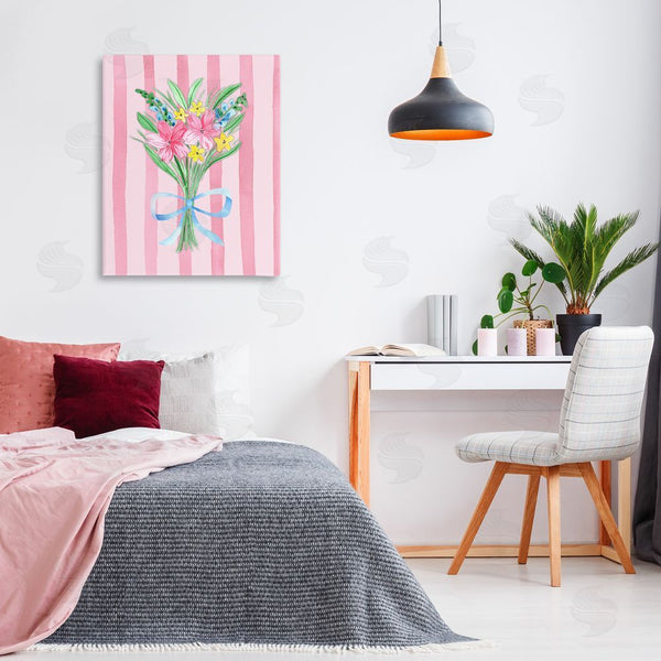 Stupell Industries Nina Jacobs | Spring Bouquet & Bow Stripes Wall Art
