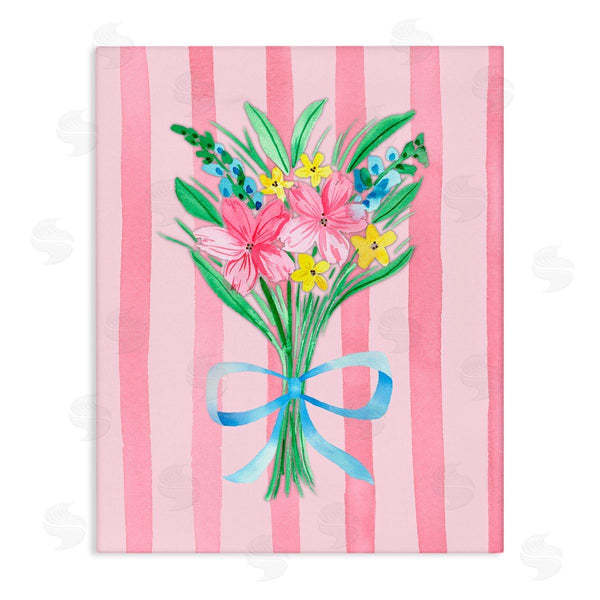 stupell industries Nina Jacobs | Spring Bouquet & Bow Stripes Wall Art