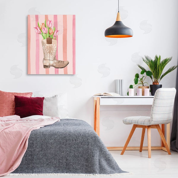 Stupell Industries Nina Jacobs | Tulip Cowgirl On Stripes Wall Art