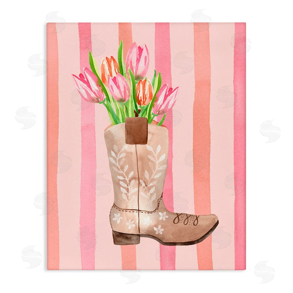 stupell industries Nina Jacobs | Tulip Cowgirl on Stripes Wall Art