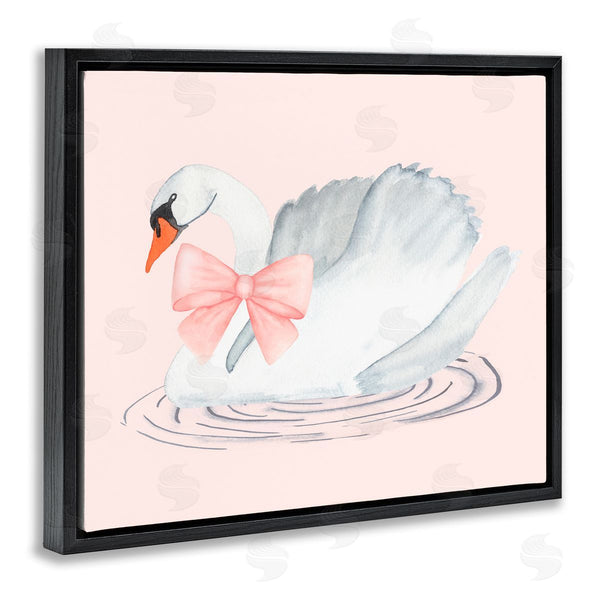 Stupell Industries Nina Jacobs | White Swan With Pink Ribbon