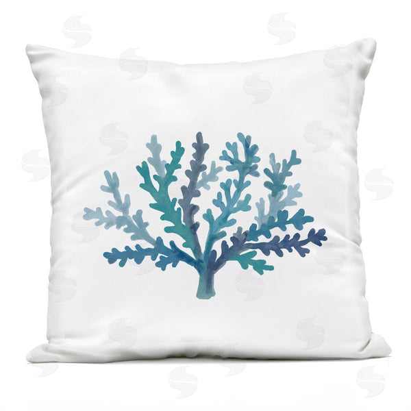 Stupell Industries Nina Muis Surface Design | Blue Coral Sea Life Printed Throw Pillow