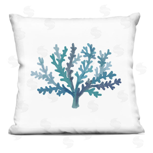 stupell industries Nina Muis Surface Design | Blue Coral Sea Life Printed Throw Pillow