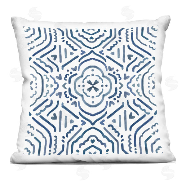 stupell industries Nina Muis Surface Design | Minimal Blue White Boho Lines Pattern Printed Throw Pillow