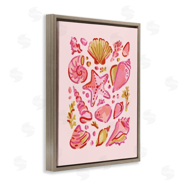 Stupell Industries Nina Muis Surface Design | Pink Sea Life Collection Wall Art
