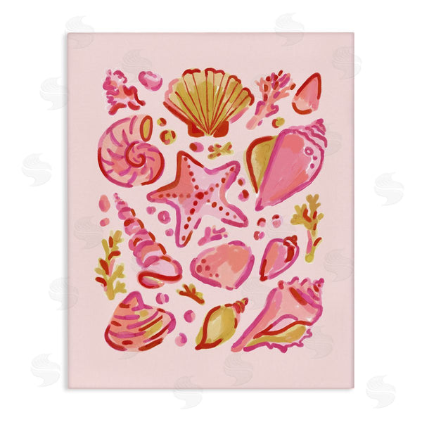stupell industries Nina Muis Surface Design | Pink Sea Life Collection Wall Art