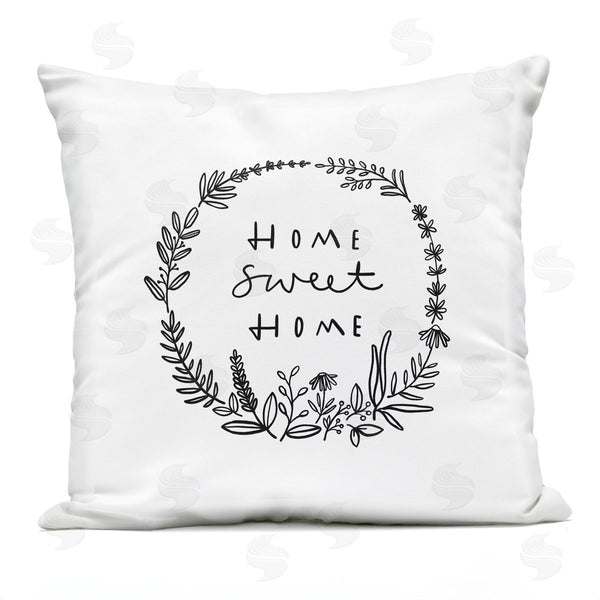 Stupell Industries Nina Muis Surface Design | Sweet Home Casual Botanical Wreath Printed Throw Pillow