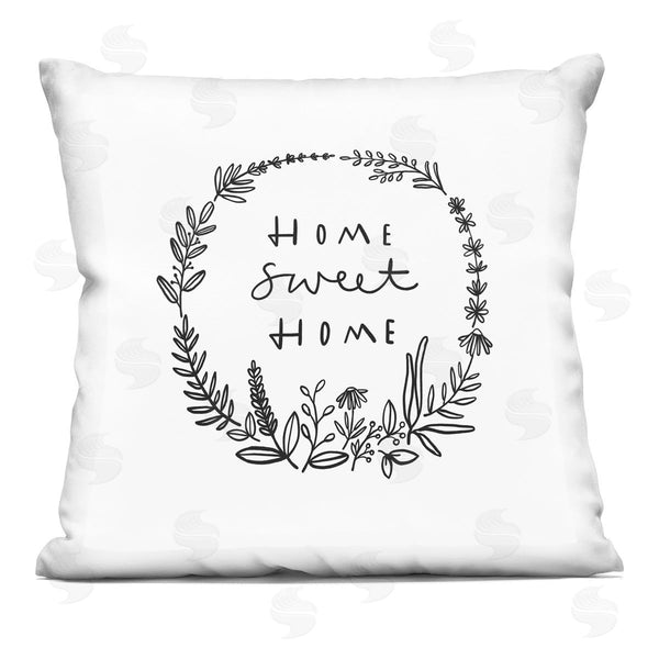 stupell industries Nina Muis Surface Design | Sweet Home Casual Botanical Wreath Printed Throw Pillow