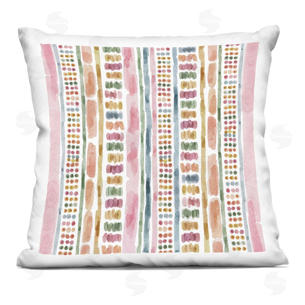 stupell industries Nina Muis Surface Design | Varied Pink Dotted Boho Stripes Lines Printed Throw Pillow