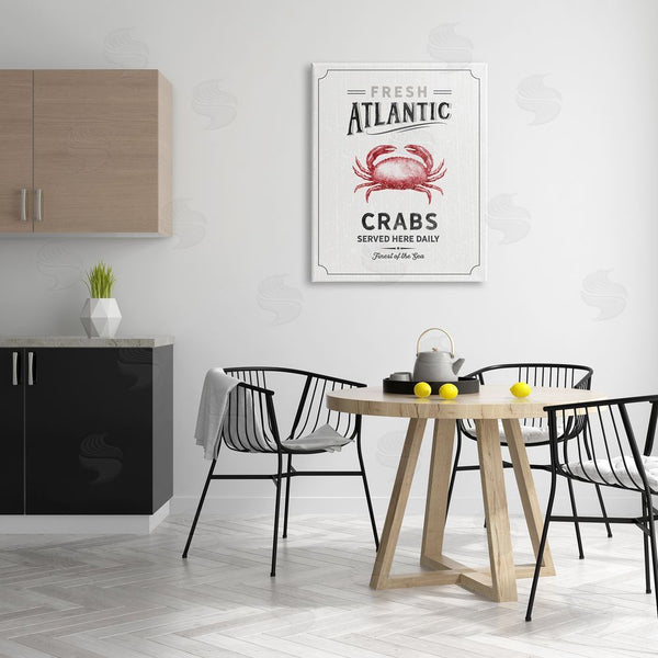Stupell Industries Nina Pierce | Fresh Atlantic Crabs Vintage Nautical Food Advertisement Wall Art