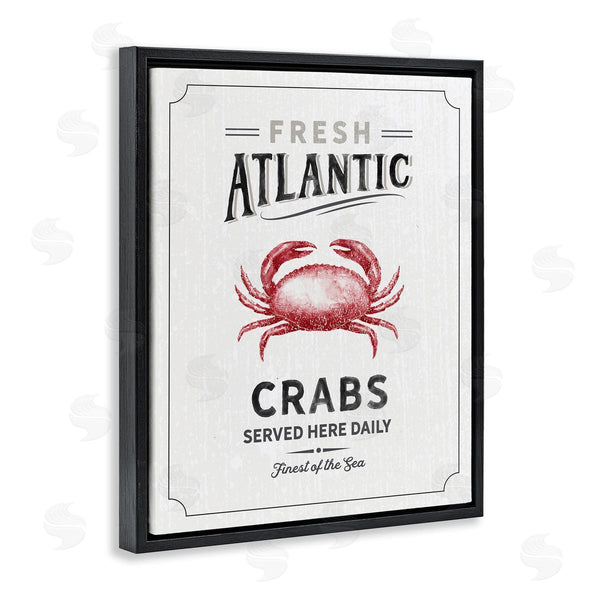 Stupell Industries Nina Pierce | Fresh Atlantic Crabs Vintage Nautical Food Advertisement Wall Art