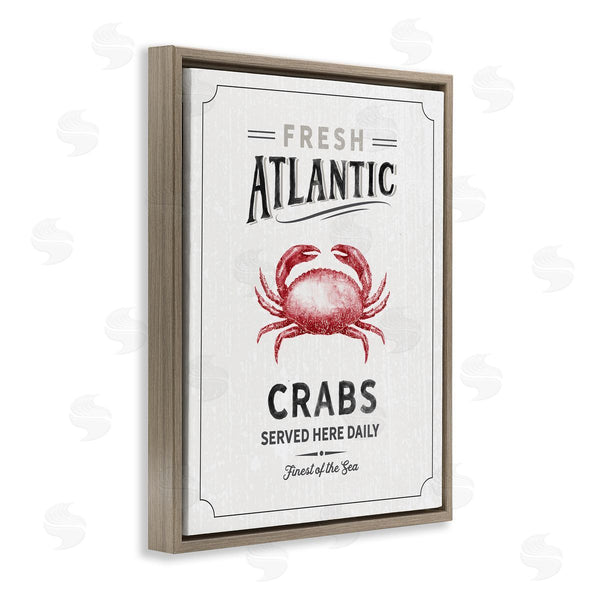 Stupell Industries Nina Pierce | Fresh Atlantic Crabs Vintage Nautical Food Advertisement Wall Art