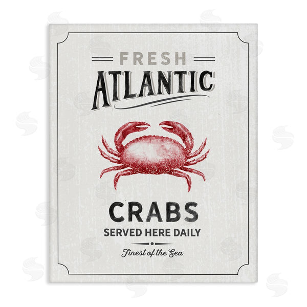stupell industries Nina Pierce | Fresh Atlantic Crabs Vintage Nautical Food Advertisement Wall Art