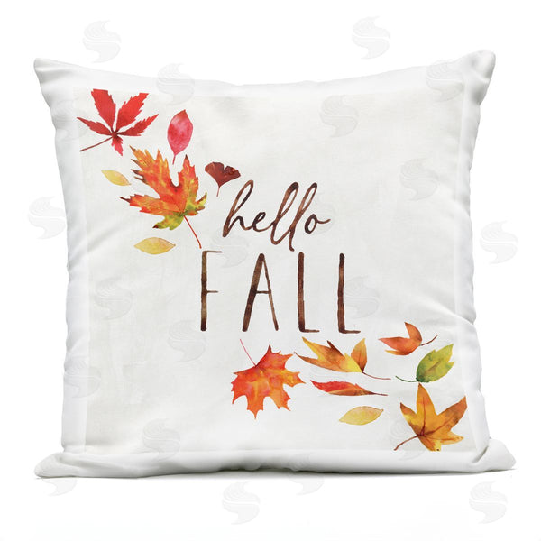 Stupell Industries Nina Pierce | Hello Fall Autumnal Tree Leaves Seasonal Sentiment Printed Throw Pillow
