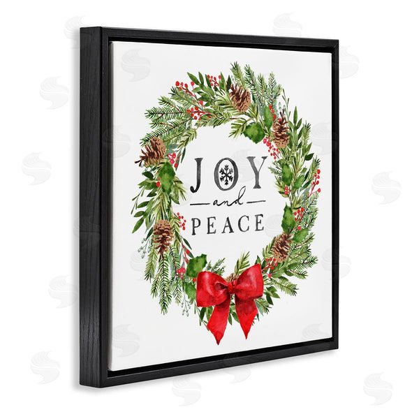 Stupell Industries Nina Pierce | Joy And Peace Holiday Phrase Winter Pine Wreath Wall Art