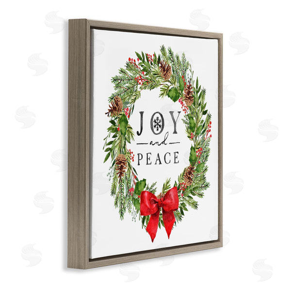 Stupell Industries Nina Pierce | Joy And Peace Holiday Phrase Winter Pine Wreath Wall Art