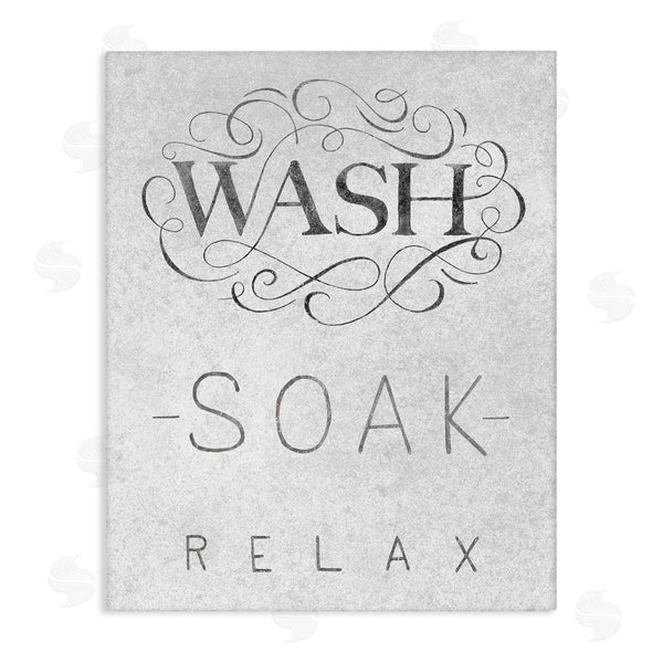 stupell industries Nina Pierce | Vintage Boutique Wash Soak Relax Bathroom Typography Wall Art