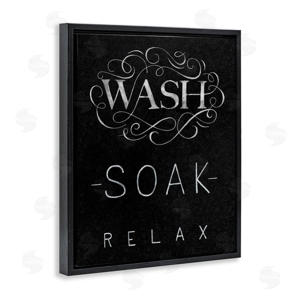 Stupell Industries Nina Pierce | Wash Soak Relax Bathroom Phrases Vintage Boutique Typography Wall Art