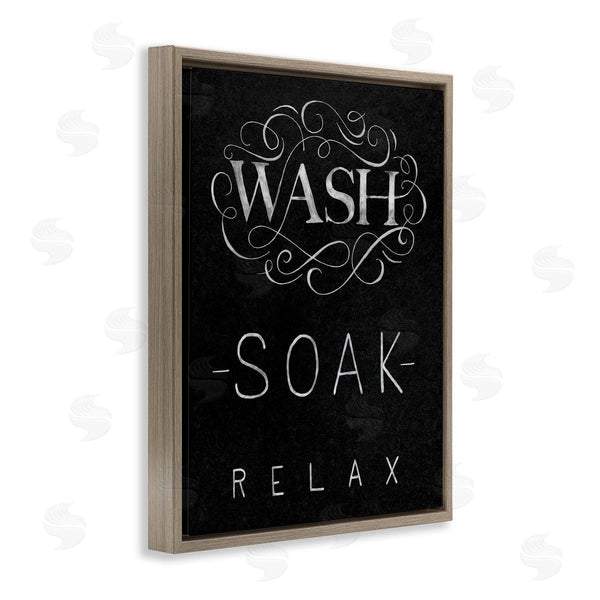Stupell Industries Nina Pierce | Wash Soak Relax Bathroom Phrases Vintage Boutique Typography Wall Art