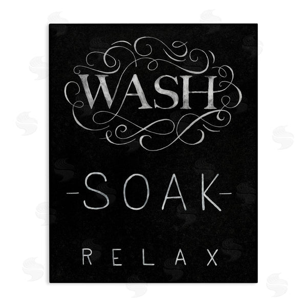 stupell industries Nina Pierce | Wash Soak Relax Bathroom Phrases Vintage Boutique Typography Wall Art