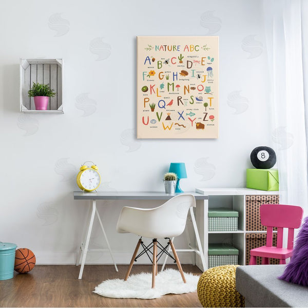 Stupell Industries Nina Seven | Children's Nature ABC Diagram Adorable Animal Illustrations Wall Art
