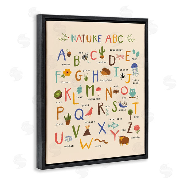Stupell Industries Nina Seven | Children's Nature ABC Diagram Adorable Animal Illustrations Wall Art