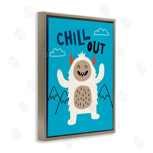 Stupell Industries Nina Seven | Chill Out Phrase Abominable Snowman Winter Yeti Wall Art