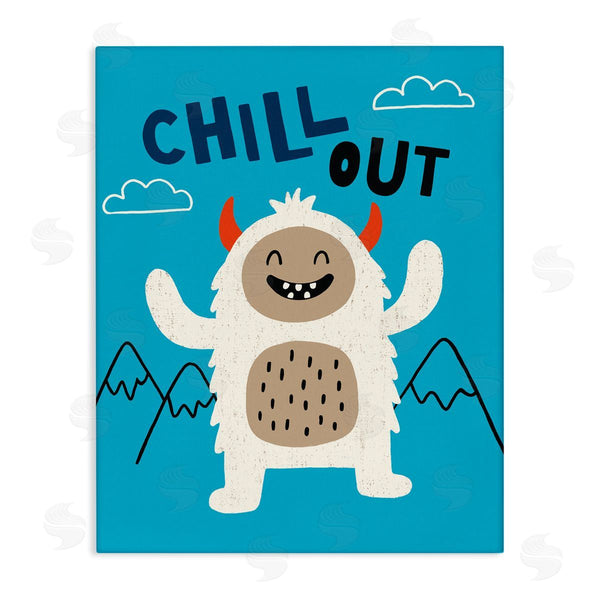 stupell industries Nina Seven | Chill Out Phrase Abominable Snowman Winter Yeti Wall Art