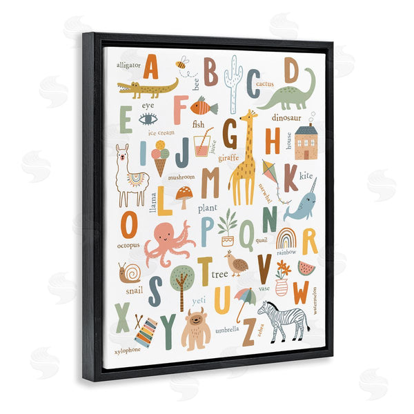 Stupell Industries Nina Seven | Fun Educational ABC Chart Cute Animals Wall Art