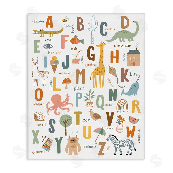 stupell industries Nina Seven | Fun Educational ABC Chart Cute Animals Wall Art