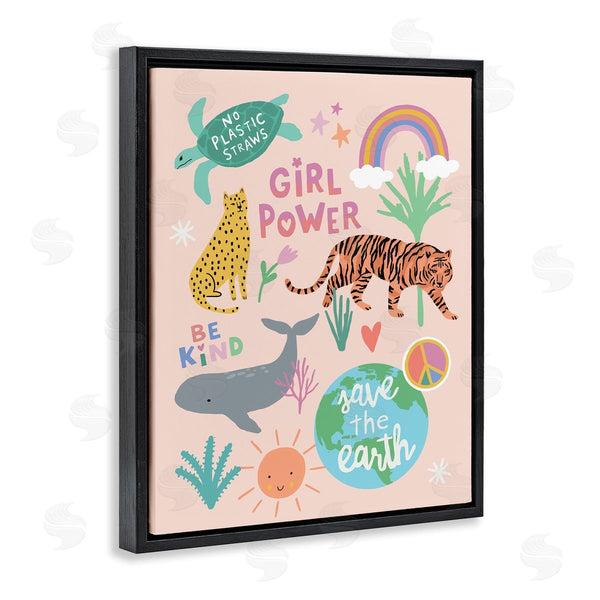 Stupell Industries Nina Seven | Girl Power Colorful Animal Illustrations Wall Art