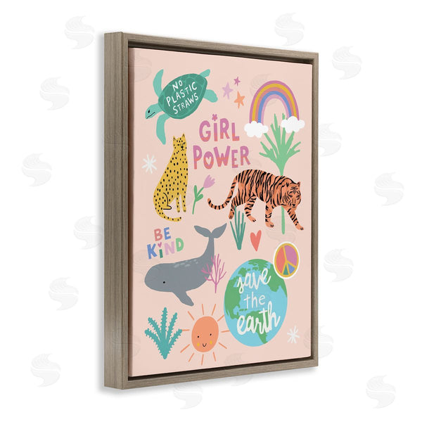 Stupell Industries Nina Seven | Girl Power Colorful Animal Illustrations Wall Art