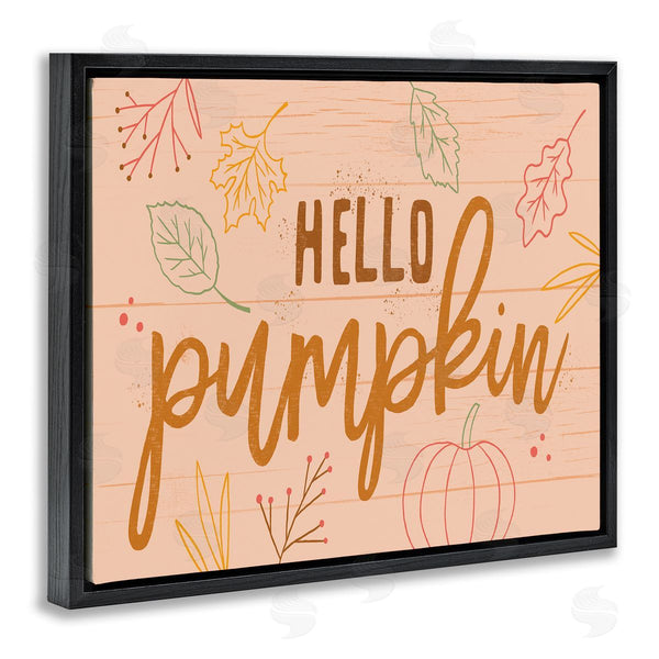 Stupell Industries Nina Seven | Hello Pumpkin Patterned Botanicals Autumn Phrase Design Wall Art