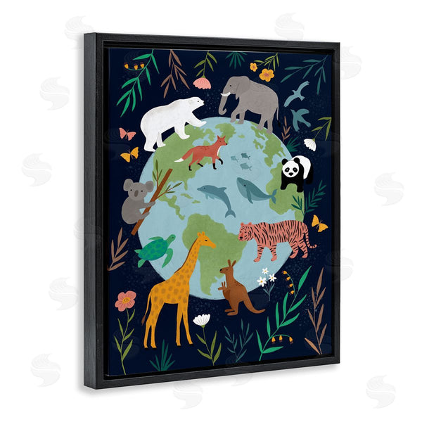Stupell Industries Nina Seven | Jungle Animals Earth Floral Border