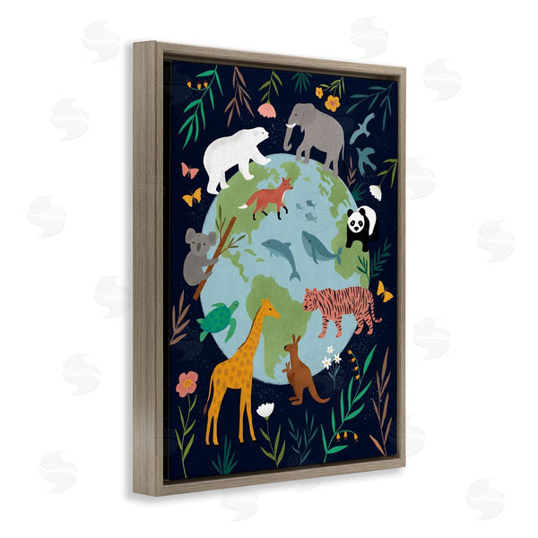 Stupell Industries Nina Seven | Jungle Animals Earth Floral Border