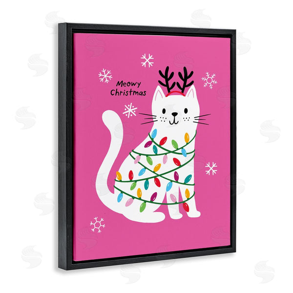 Stupell Industries Nina Seven | Meowy Christmas Cat Pun