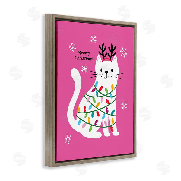 Stupell Industries Nina Seven | Meowy Christmas Cat Pun