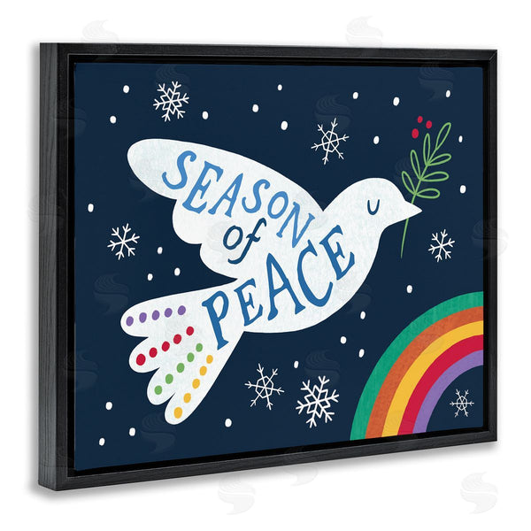 Stupell Industries Nina Seven | Season Of Peace Phrase White Dove Over Rainbow Wall Art