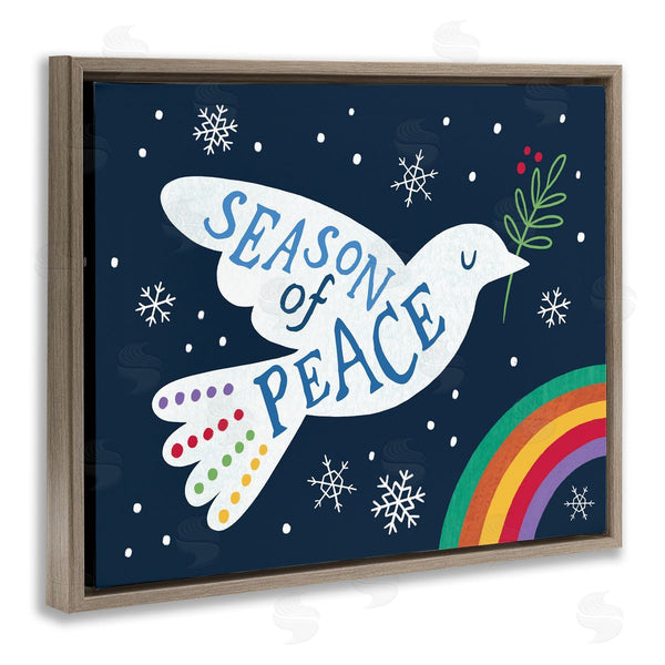 Stupell Industries Nina Seven | Season Of Peace Phrase White Dove Over Rainbow Wall Art