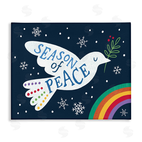 stupell industries Nina Seven | Season of Peace Phrase White Dove over Rainbow Wall Art