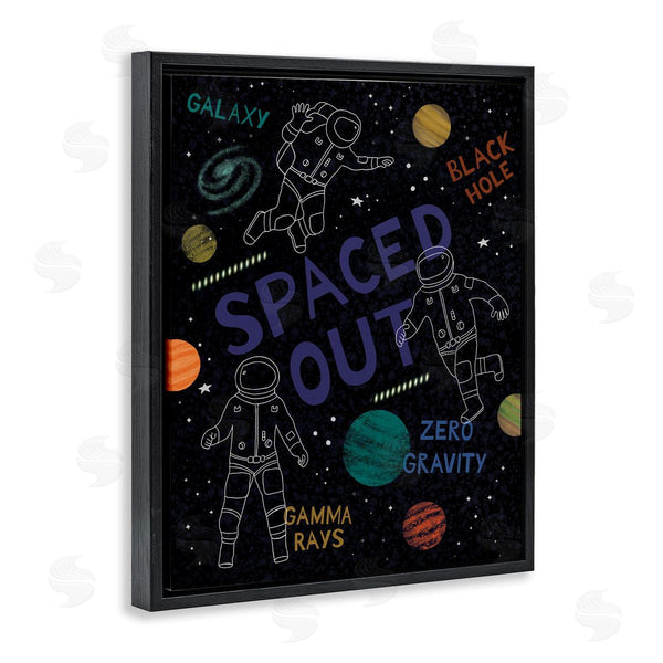 Stupell Industries Nina Seven | Spaced Out Astronomy Words Line Doodle Astronauts Wall Art